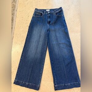 Wide Leg Blue Denim Jeans